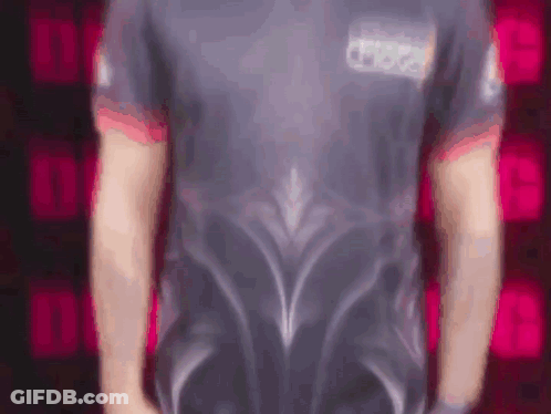 Man In Black Shirt With Floral Design GIF