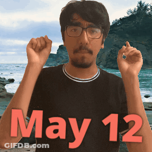 Man In Black Shirt With May 12 GIF