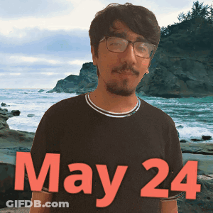 Man In Black Shirt With May 24 GIF