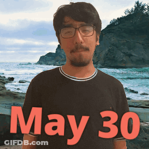Man In Black Shirt With May 30 GIF