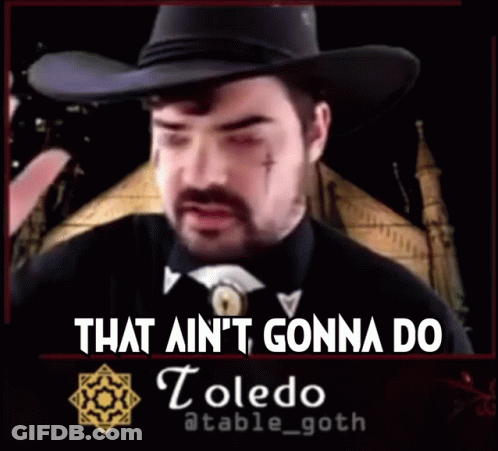 Man In Black Shirt With Name Toledo GIF