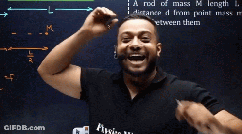 Man In Black Shirt With Physics GIF