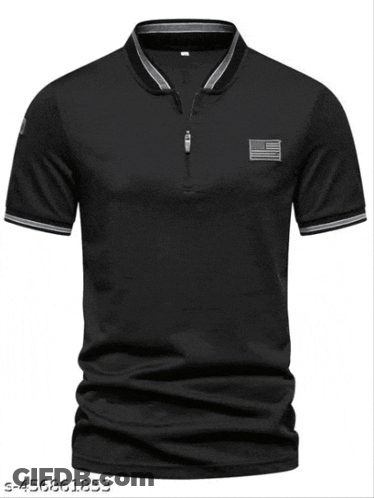 Man In Black Shirt With Police Patch GIF