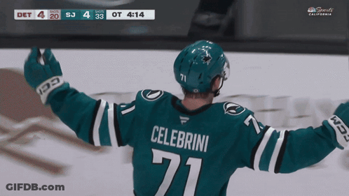 Man In Black Shirt With SAP Sharks Logos GIF