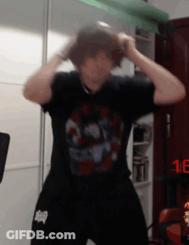 Man In Black Shirt With Skull Dancing GIF