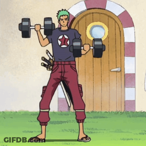 Man In Black Shirt With Star Holding Dumbbells GIF