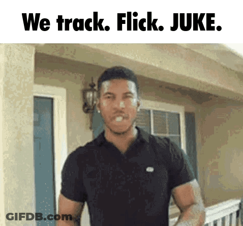 Man In Black Shirt With Text We Track Flick Juke GIF