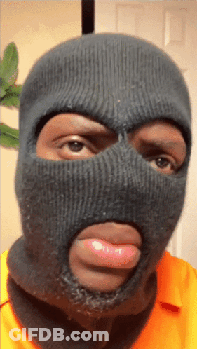 Man In Black Ski Mask With Hole GIF