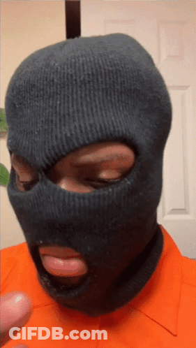 Man In Black Ski Mask With Hole GIF