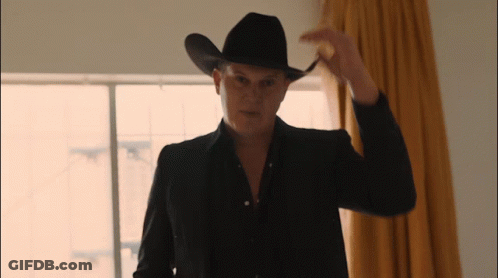 Man In Black Suit And Cowboy Hat GIF