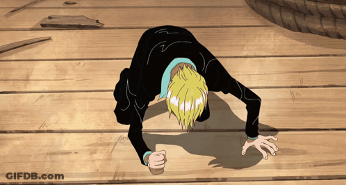 Man In Black Suit Bending Over On Knees GIF