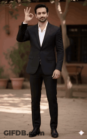 Man In Black Suit Giving OK Sign GIF