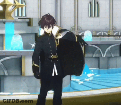 Man In Black Suit Holding Black Shield GIF