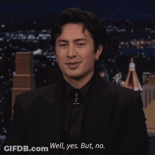Man In Black Suit Smiling Says Well Yes But No GIF