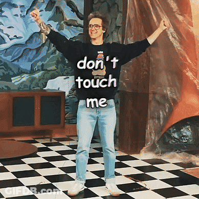 Man In Black Sweater Saying Don't Touch Me GIF