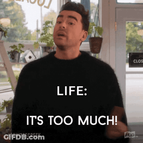 Man In Black Sweater Saying Life Is Too Much GIF