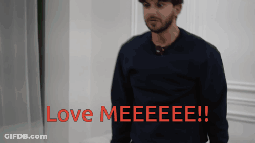 Man In Black Sweater Saying Love Meeee GIF