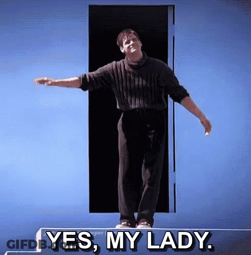 Man In Black Sweater Saying Yes My Lady GIF