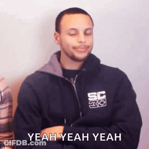 Man In Black Sweatshirt Number 38 Says Yeah Yeah Yeah GIF
