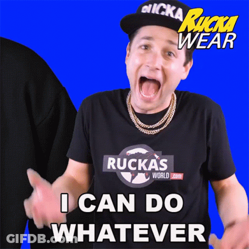Man In Black T-Shirt I Can Do Whatever GIF