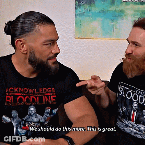 Man In Black T-Shirt Saying Acknowledge Bloodline GIF