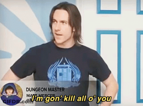 Man In Black T-Shirt Saying Dungeon Master GIF