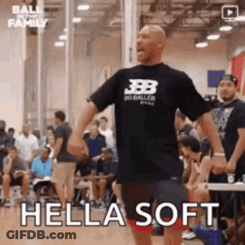 Man In Black T-Shirt Saying Hella Soft GIF