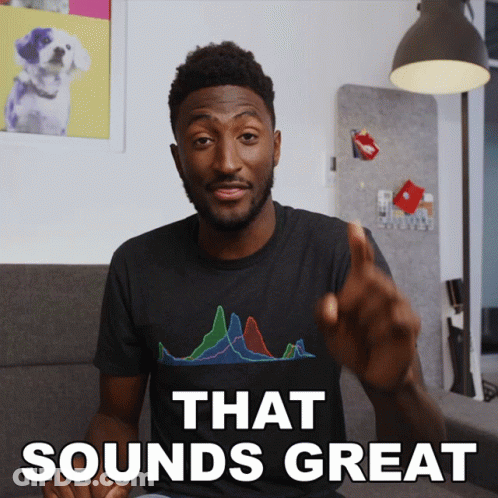 Man In Black T-Shirt Saying That Sounds Great GIF
