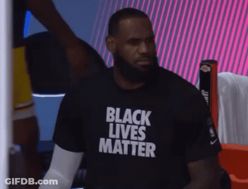 Man In Black T-Shirt Says Black Lives Matter GIF