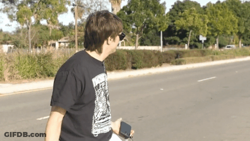 Man In Black T-Shirt With Skull GIF