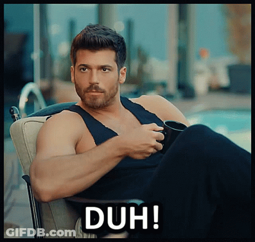 Man In Black Tank Top Holding Coffee Duh GIF
