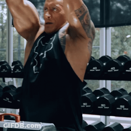 Man In Black Tank Top Lifting Weights GIF