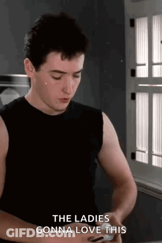 Man In Black Tank Top Says Ladies Gonna Love This GIF