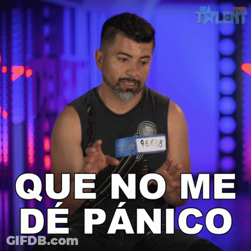Man In Black Tank Top Says Que No Me De Panico GIF
