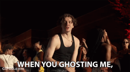 Man In Black Tank Top Says When You Ghosting Me GIF