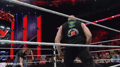 Man In Black Tank Top With Letter J In Wrestling Ring GIF