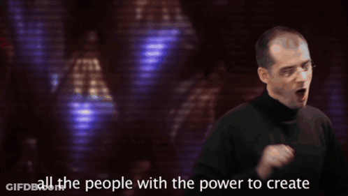 Man In Black Turtleneck Saying Use An Apple GIF