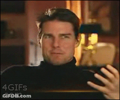 Man In Black Turtleneck Touched By Woman's Hand GIF