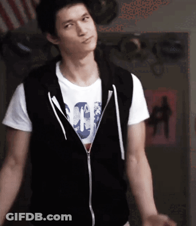 Man In Black Vest And White Skull T-Shirt GIF