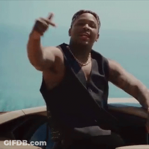 Man In Black Vest Giving Middle Finger GIF