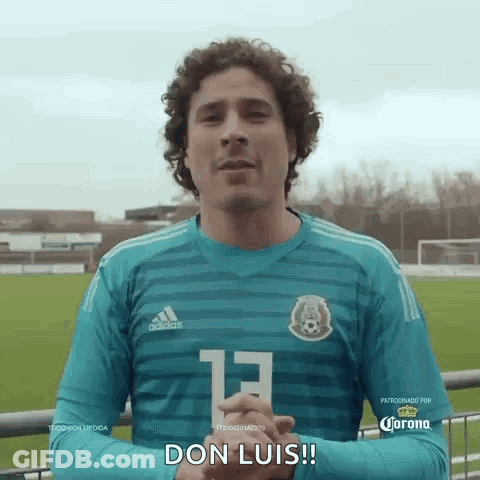 Man In Blue Adidas Jersey Number 13 GIF