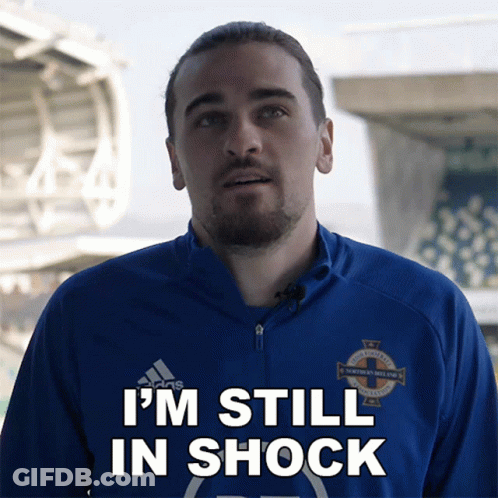 Man In Blue Adidas Says I'm Still In Shock GIF