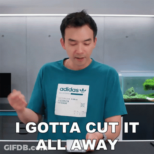 Man In Blue Adidas Shirt Says I Gotta Cut It All Away GIF