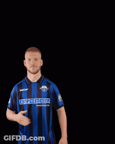Man In Blue And Black Bremer Shirt GIF