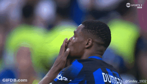 Man In Blue And Black Jersey With Durre GIF