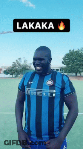 Man In Blue And Black Striped Lakaka Shirt GIF
