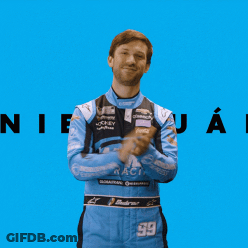 Man In Blue And Black Wwex Racing Uniform GIF