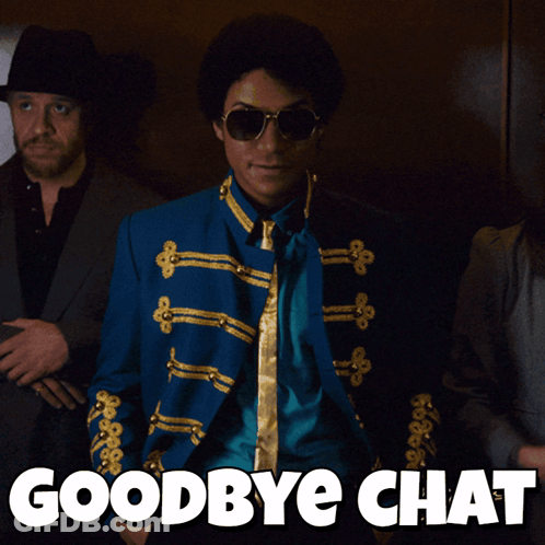 Man In Blue And Gold Jacket Goodbye Chat GIF