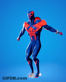 Man In Blue And Red Superhero Costume Flying GIF