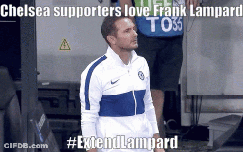 Man In Blue And White Nike Jacket Chelsea Supporters Love Frank Lampard Sign GIF